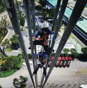 Rope-access work at Singapore Flyer, supplied Prope project image
